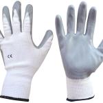 Par Luvas de Protecção em Nylon e Revestimento Nitrilo Branco (Tamanho 9)