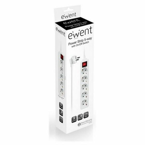 Extensão com 5 Tomadas com Interruptor Ewent EW3916 (1,5 m)