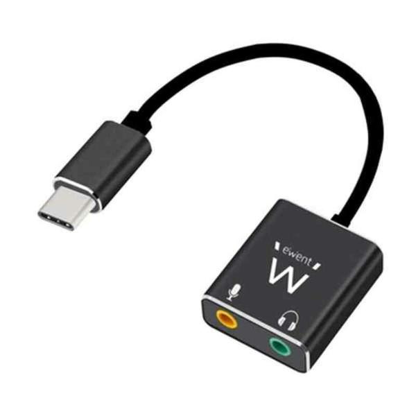Adaptador Áudio Jack Ewent EC1645 USB C 15 cm