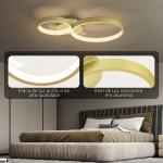 Candeeiro de Teto LED 40W Candeeiro Moderno com Iluminação LED 3000K/4000K/6500K 59x38x7,4 cm Dourado