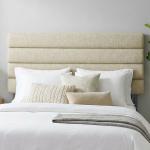 Cabeceira de Cama 140 cm Altura Ajustável em 3 Níveis 106/116/126 cm Estofada em Linho Bege