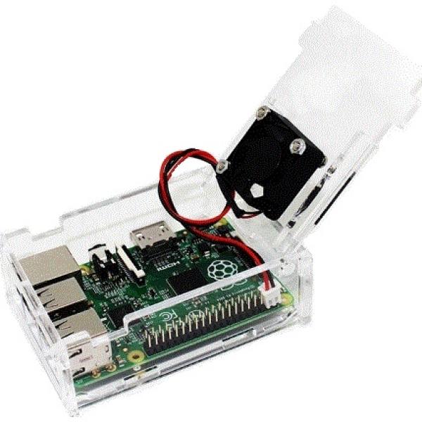 Caixa Transparente + Ventilador para Raspberry Pi Model B+ / Pi 2 B / Pi 3