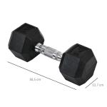 Conjunto de Halteres 16 kg com Barra Metálica e Cabeça Hexagonal Conjunto de Pesos para Treino 30,5x12,7 cm Preto e Prata