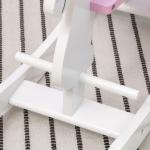 Cavalo Baloiço para Crianças de 1 - 3 Anos Cavalo Baloiço de Madeira com Guiador e Apoio para os Pés 68x27x46,5cm Branco e Rosa