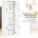 Armário de Cozinha com 4 Portas e Prateleiras Ajustáveis Anti - Tombo 60x30x170,5 cm Branco