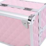 Estojo de Maquilhagem Organizador Cosméticos Profissional 20x15x15cm rosa