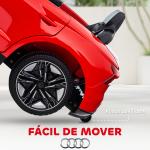 Carro Elétrico AUDI RS E - Tron GT 12V com 2 Motores Controlo Remoto Faróis LED Buzina Música USB 3 - 5km/h 103x58x41 cm Vermelho