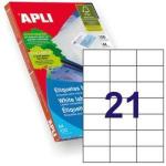 Etiquetas adesivas Apli 1276 Branco 100 Folhas 70 x 42,4 mm