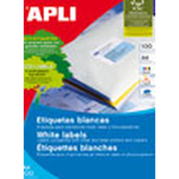 Etiquetas adesivas Apli 01299 100 Folhas 105 x 29 mm Branco