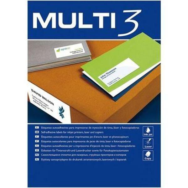 Etiquetas para Impressora MULTI 3 Branco Arredondado 100 Folhas 99,1 x 38,1 mm