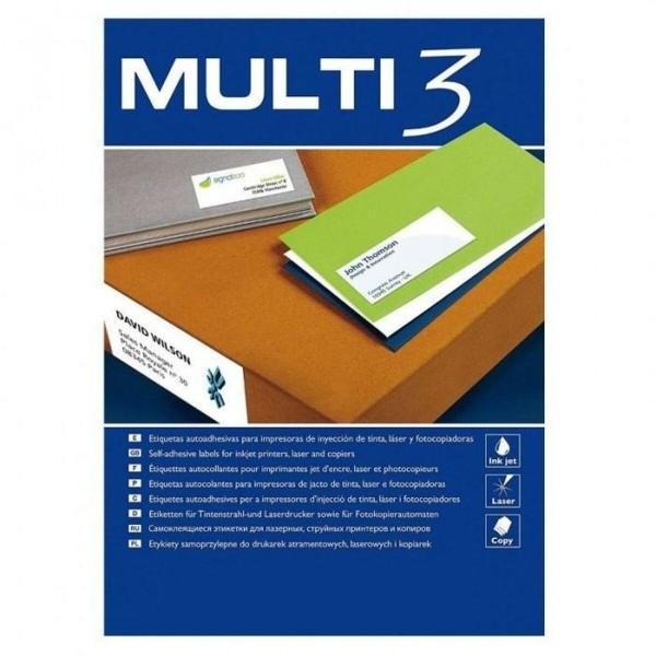 Etiquetas para Impressora MULTI 3 Branco Arredondado 100 Folhas 64 x 33,9 mm (24 Unidades)