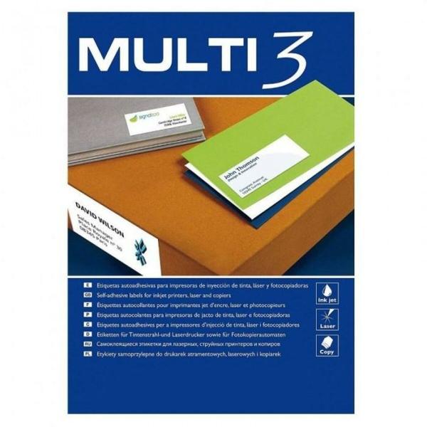 Etiquetas adesivas MULTI 3 Branco Reto 500 Folhas 70 x 35 mm (24 Unidades)