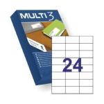 Etiquetas adesivas MULTI 3 Branco Reto 500 Folhas 70 x 37 mm (24 Unidades)