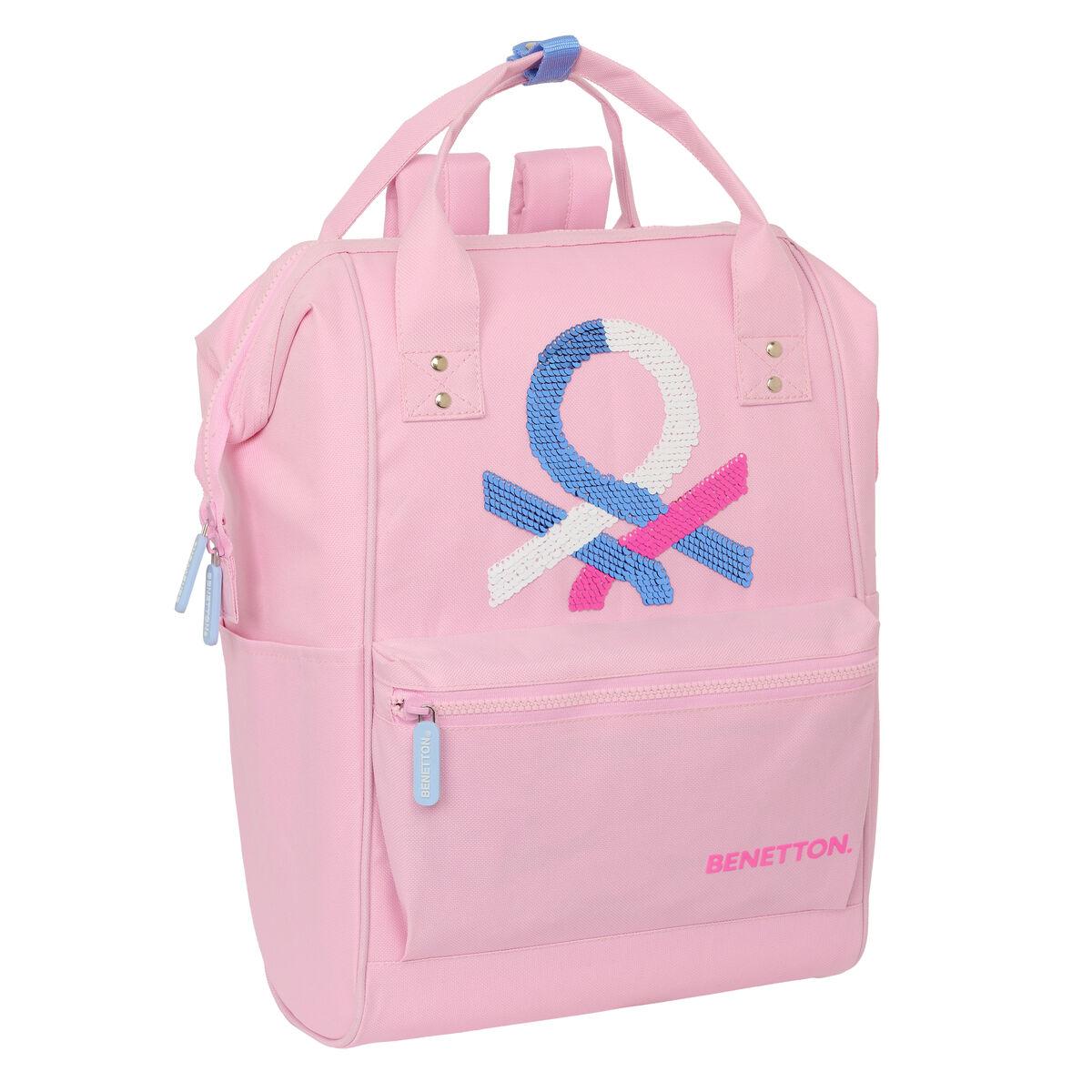 Mochila para notebook Benetton benetton Cor de Rosa 27 x 40 x 19 cm