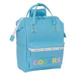 Mochila para notebook Benetton Spring Azul celeste 27 x 40 x 19 cm