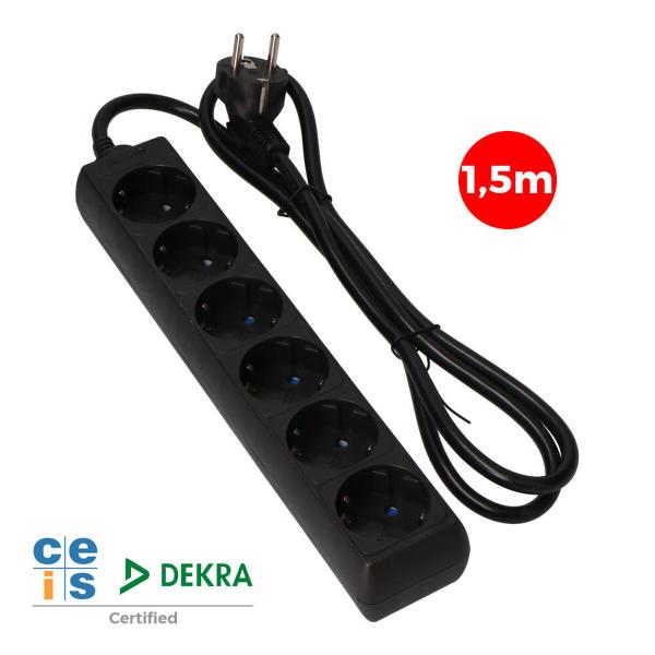 Extensão com 6 Tomadas sem Interruptor EDM 41008 Schuko (1,5 m)