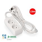 Extensão com 2 Tomadas sem Interruptor EDM 41015 Schuko (1,5 m)