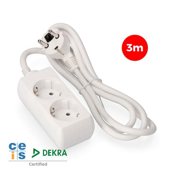 Extensão com 2 Tomadas sem Interruptor EDM 41017 Schuko (3 m)