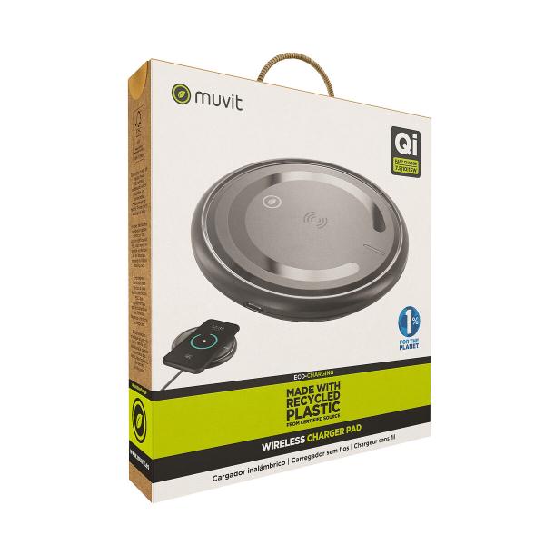 Carregador sem Fios Muvit for Change W114-R BLACK Preto