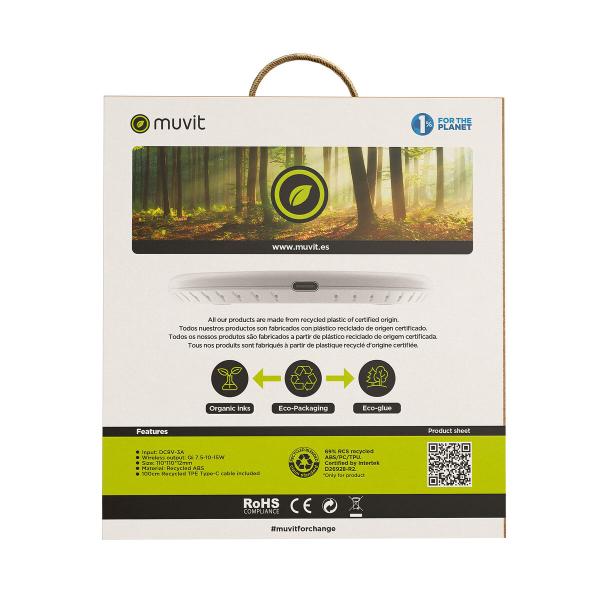 Carregador sem Fios Muvit for Change W114-R WHITE Branco