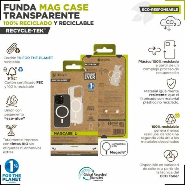 Capa para Telemóvel Muvit iPhone 15 Plus Clear iPhone 15 Plus