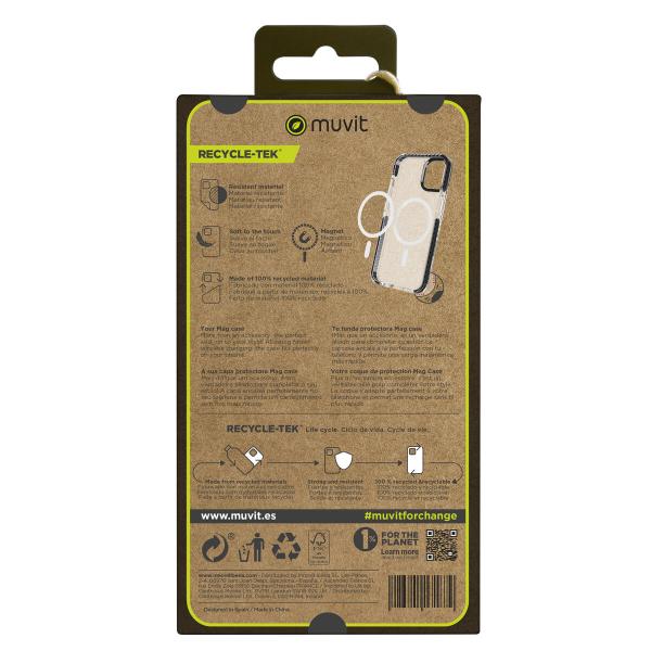 Capa para Telemóvel Muvit for Change iPhone 15 Pro Clear Magnética
