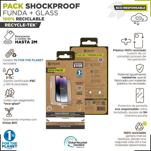Estojo e protetor para o telemóvel Muvit for Change iPhone 15 Pro Max