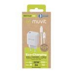 Carregador de Parede + Cabo USB-C Muvit for Change Branco
