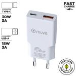 Carregador de Parede Muvit for Change HC-263 Branco 18 W 30 W