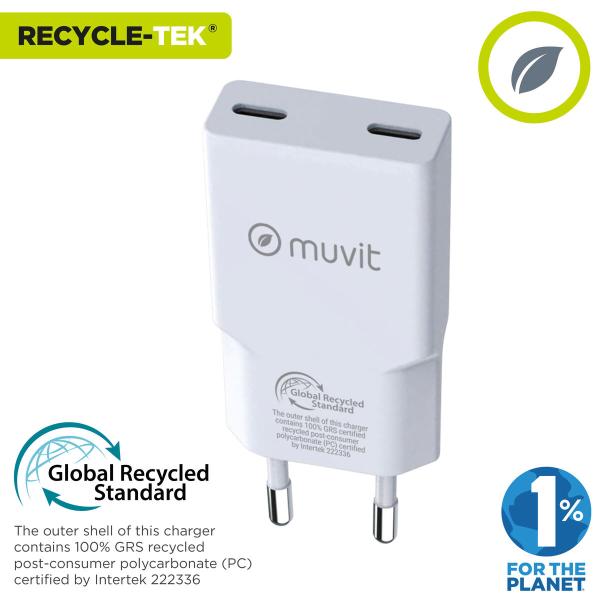 Carregador de Carro Muvit for Change HC-263C Branco 30 W