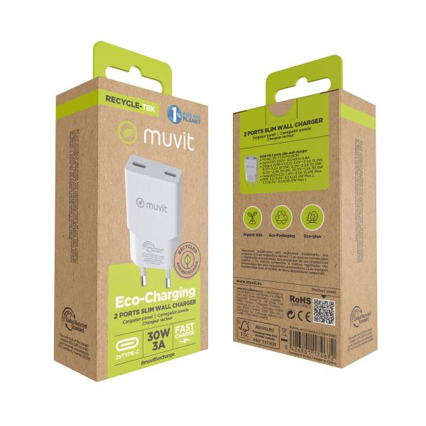 Carregador de Carro Muvit for Change HC-263C Branco 30 W