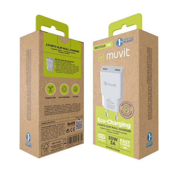 Carregador de Carro Muvit for Change HC-263C Branco 30 W
