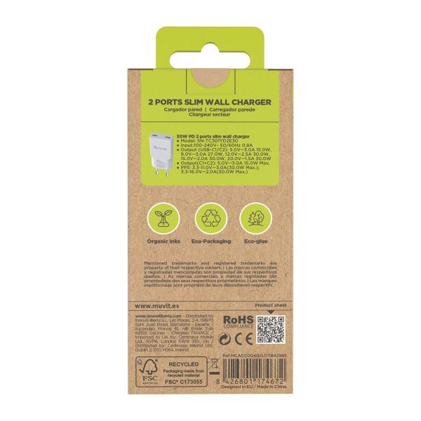 Carregador de Carro Muvit for Change HC-263C Branco 30 W