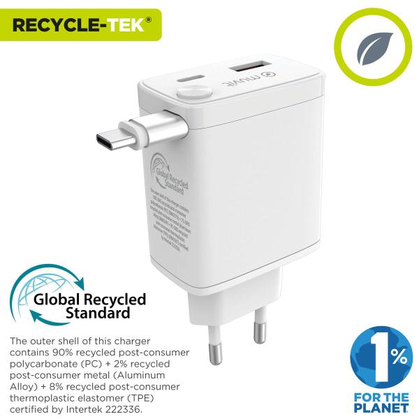 Carregador de Parede Muvit WCEU63-30-AC2 Branco 30 W