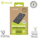 Powerbank Muvit for Change Preto Alumínio 5000 mAh