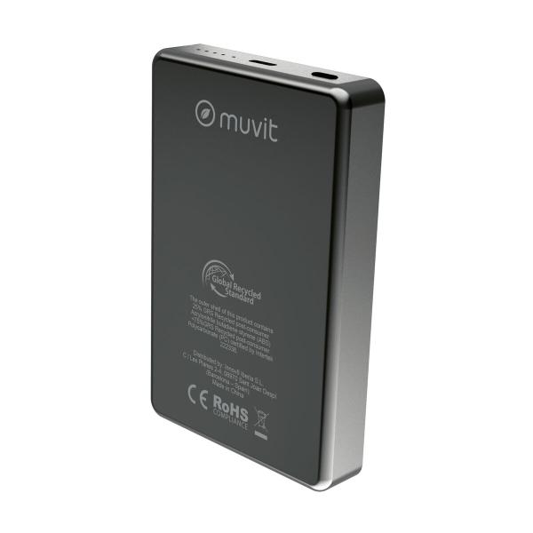 Powerbank Muvit for Change Preto Alumínio 10000 mAh
