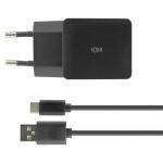 Carregador de Parede + Cabo USB A para USB C KSIX USB Preto