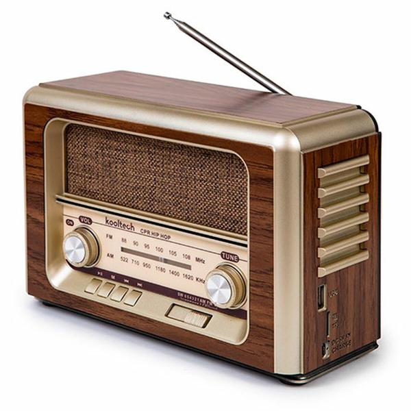 Rádio Portátil Bluetooth Kooltech Retro AM/FM