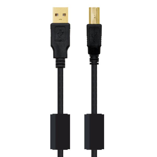 Cabo USB 2.0 A para USB B NANOCABLE 10.01.1203 Preto 3 m (1 Unidade)
