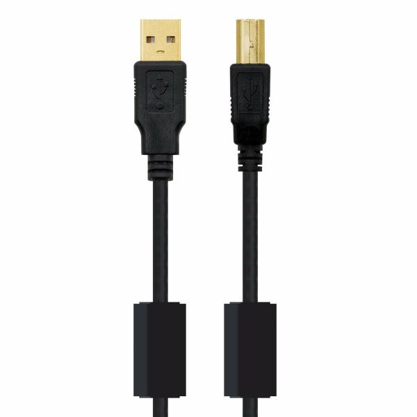 Cabo USB 2.0 A para USB B NANOCABLE 10.01.1203 Preto 3 m (1 Unidade)