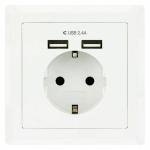 Tomada Parede com 2 Portos USB TooQ 10.35.0010 5V/2.4A Branco 2,4 A