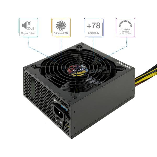 Fonte de Alimentação TooQ TQAPOLO-600SP ATX 600 W CE - RoHS