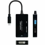 Adaptador USB-C para VGA/HDMI/DVI NANOCABLE 10.16.4301-ALL Preto 20 cm