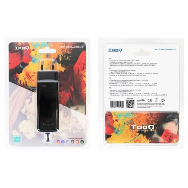 Carregador para Portátil TooQ GAN USB-C PD 100W Cúbico 100 W