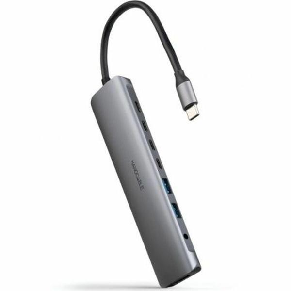 Hub USB NANOCABLE 10.16.4608 Cinzento 100 W 50 W