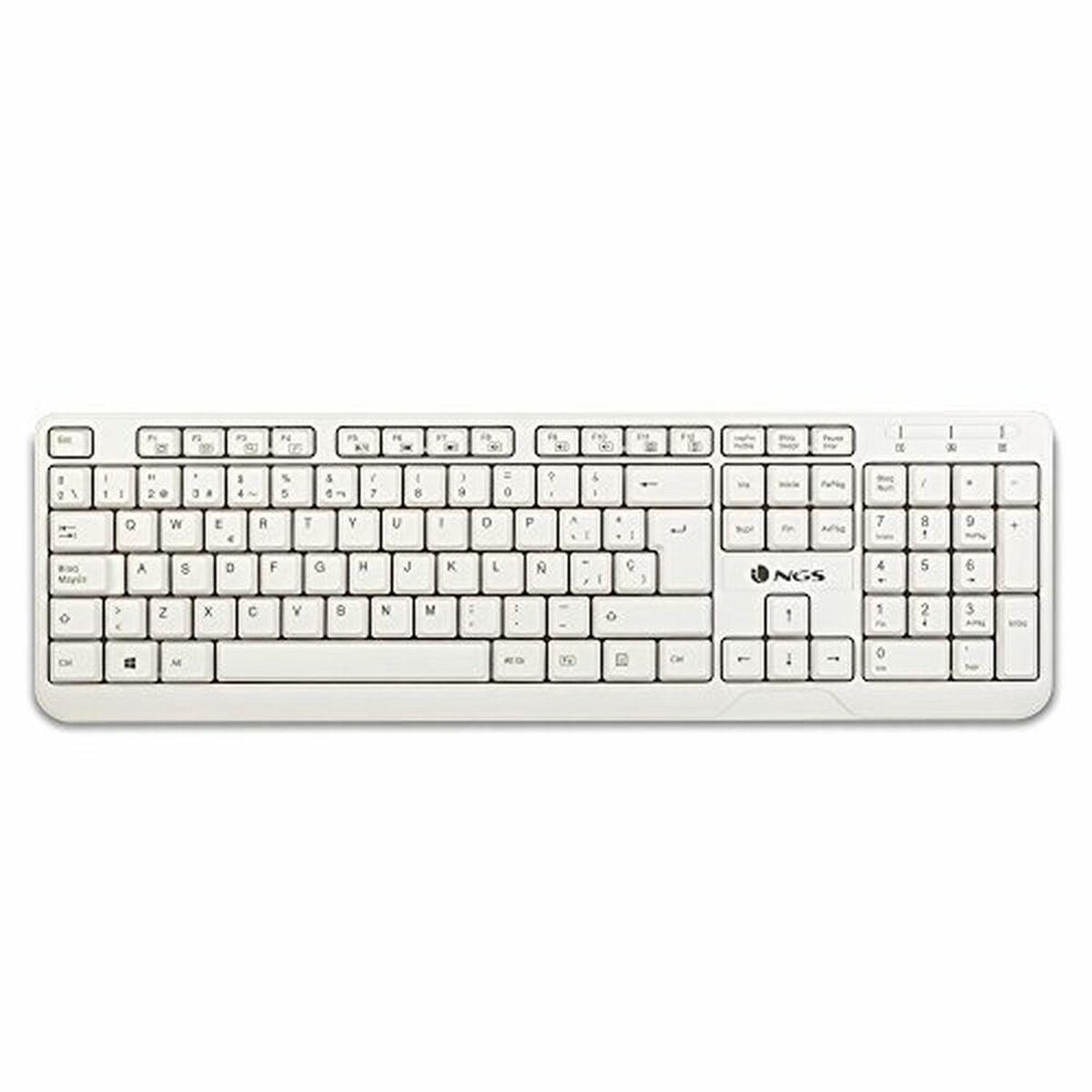 Teclado NGS Spike Branco Qwerty espanhol