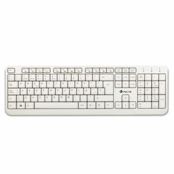 Teclado NGS Spike Branco Qwerty espanhol