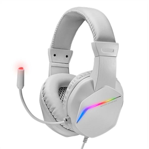 Auriculares com Microfone Gaming Mars Gaming MH122 Branco