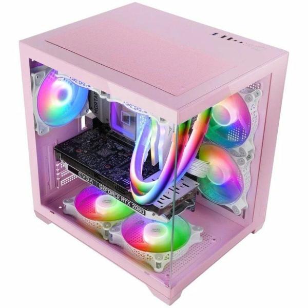 Caixa Minitorre Micro ATX / ITX Mars Gaming MCVIEW2P Cor de Rosa
