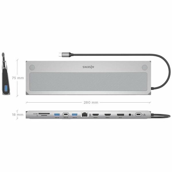 Hub USB Aisens Preto 100 W 50 W